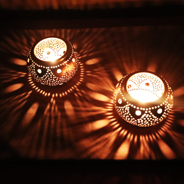 Moroccan table brass candle holder - Image 3