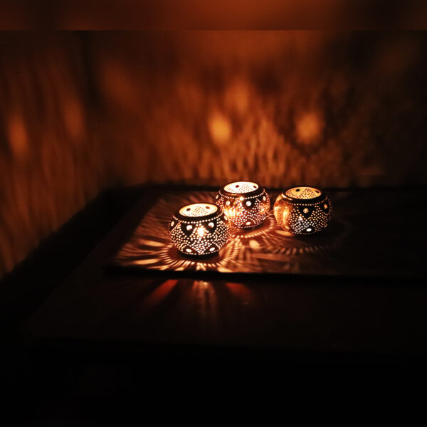 Moroccan table brass candle holder - Image 2